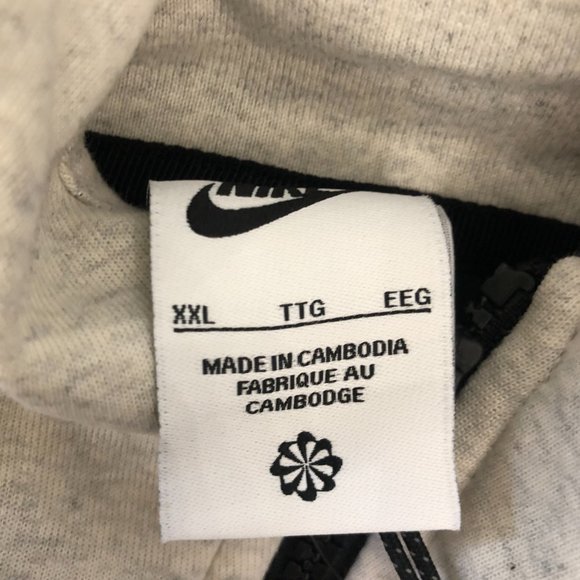 Nike Sportswear Tech Fleece Full Zip Hoodie White/Heather DD4688-100 Multi Size - Picture 12 of 12